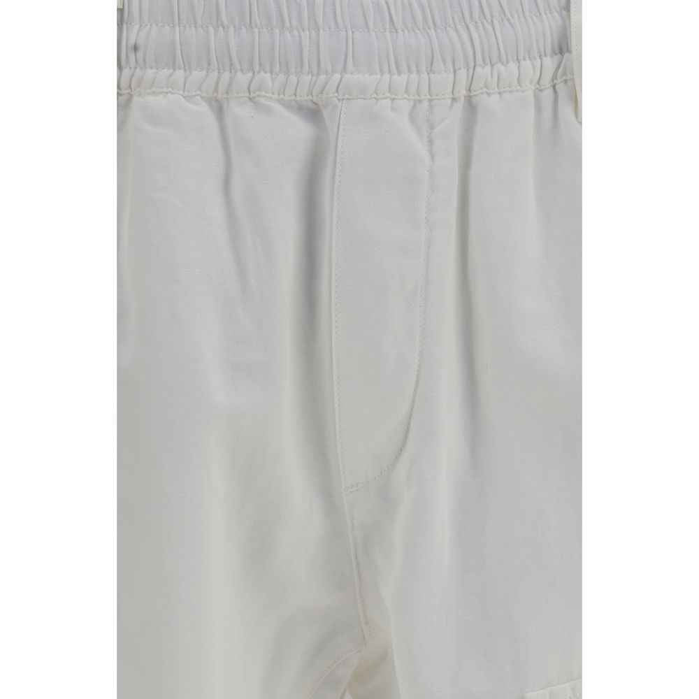White Cotton Cargo Pants