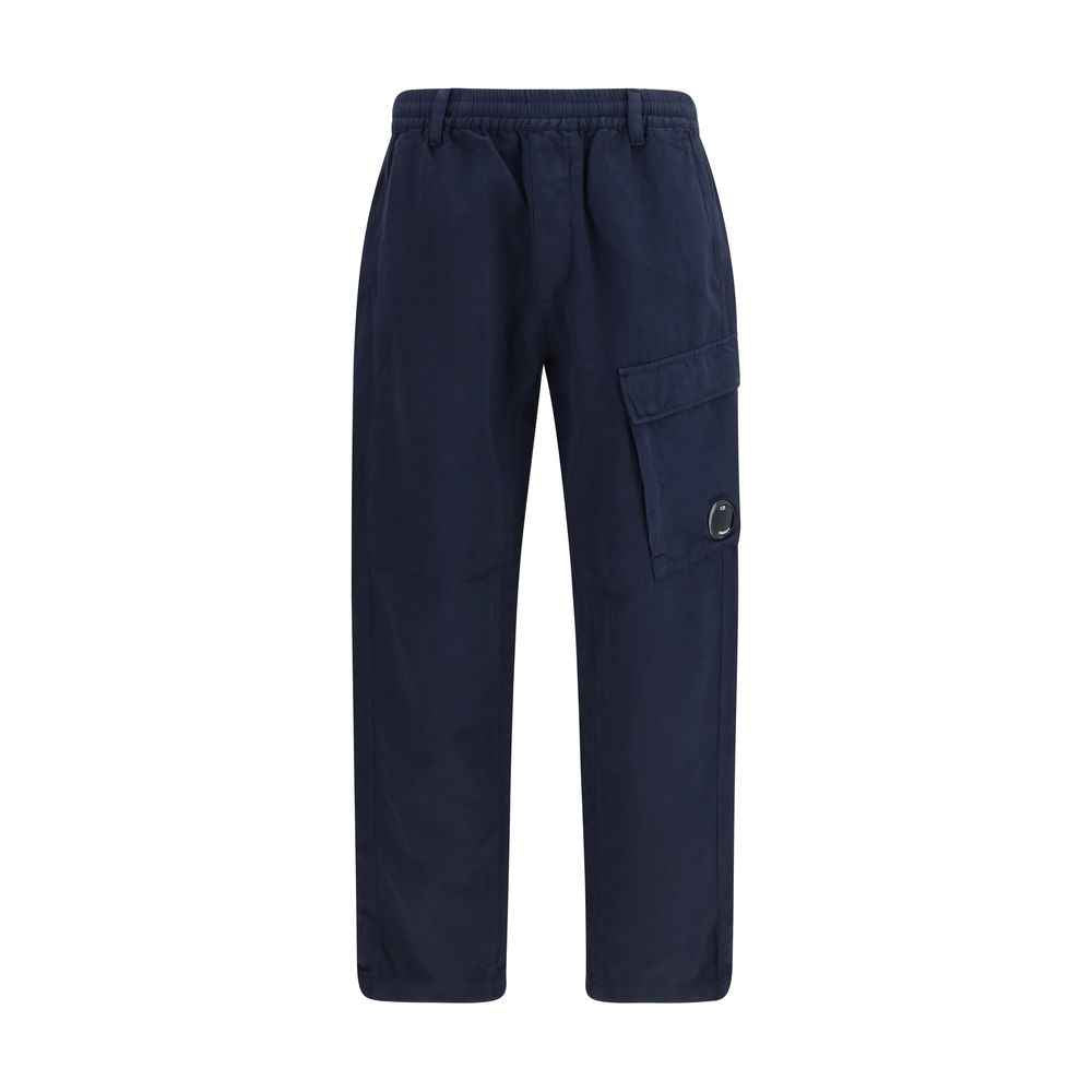 Blue Cotton Cargo Pants