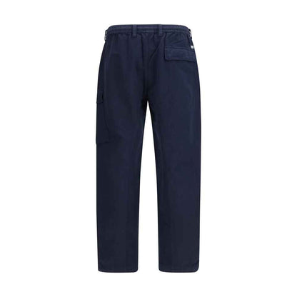 Blue Cotton Cargo Pants