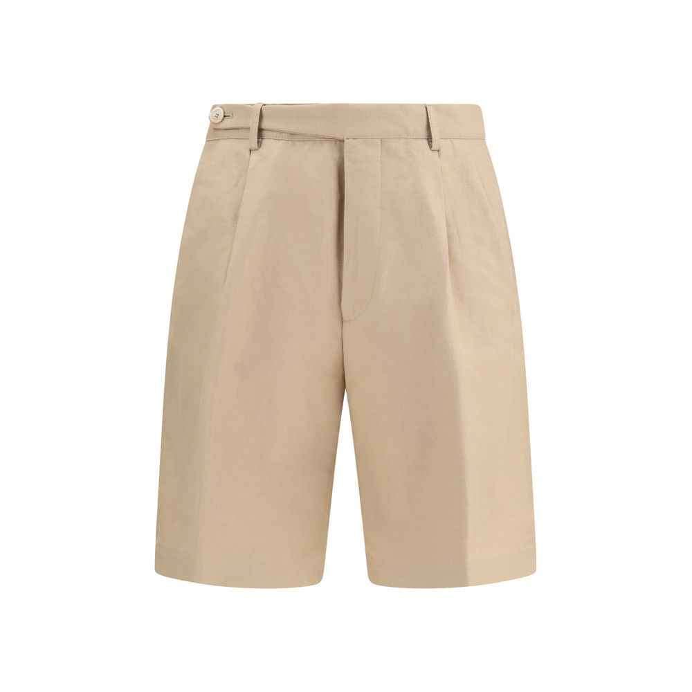 Beige Cotton Bermuda Shorts