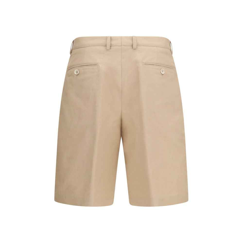 Beige Cotton Bermuda Shorts