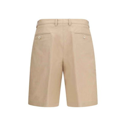Beige Cotton Bermuda Shorts