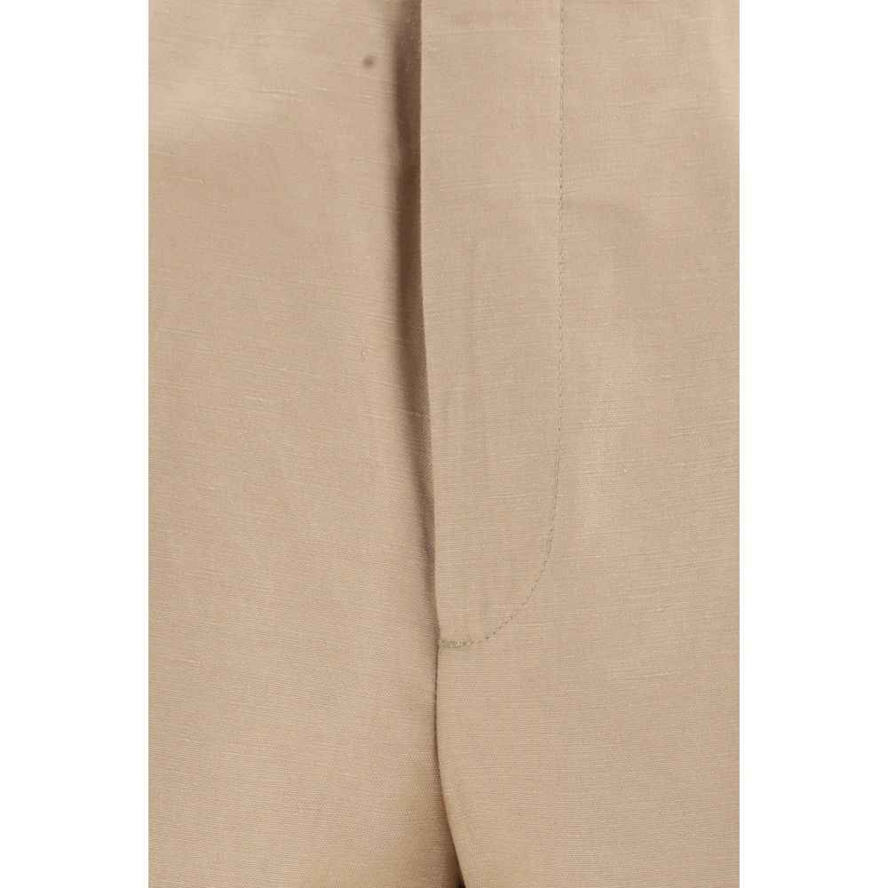 Beige Cotton Bermuda Shorts