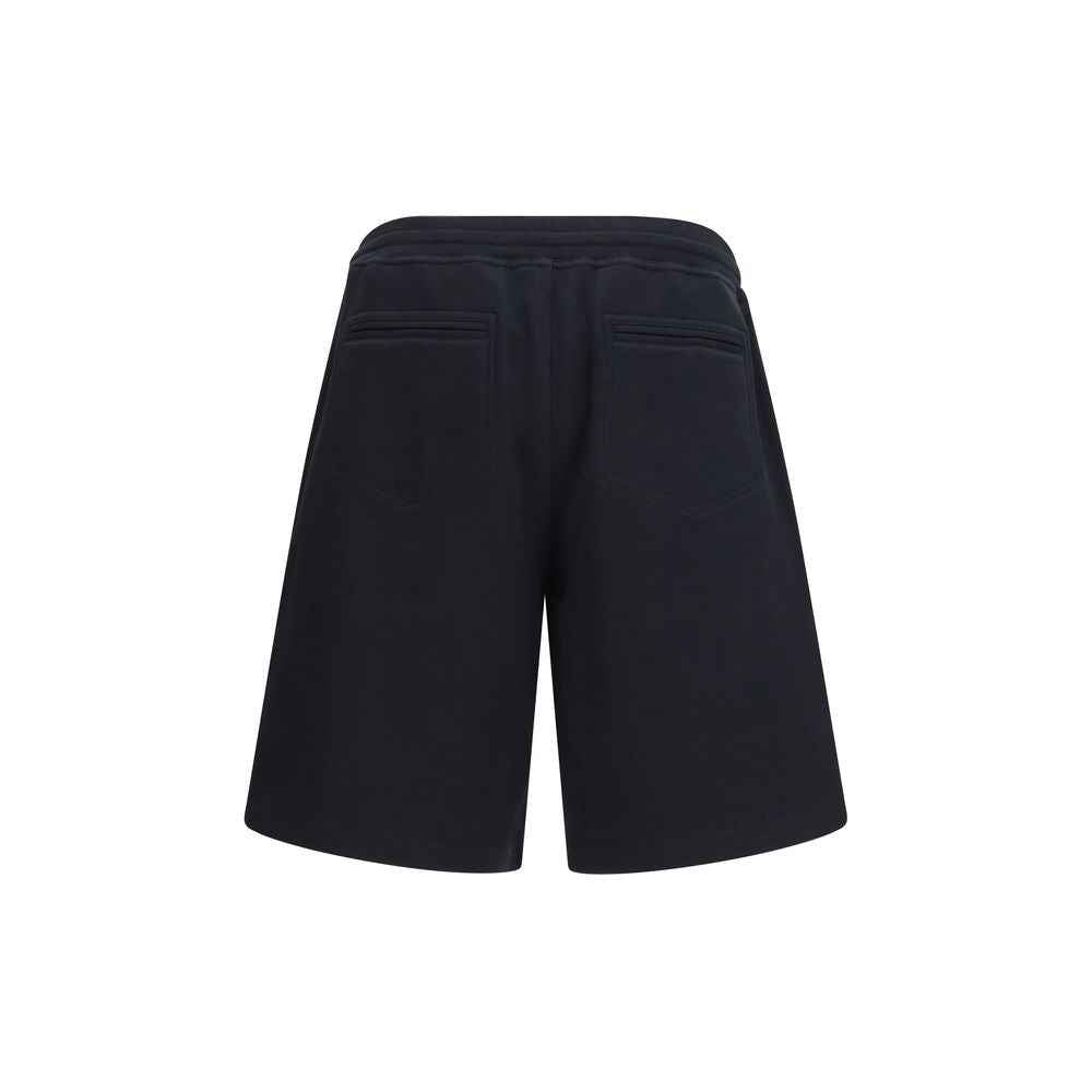 Black Cotton Bermuda Shorts