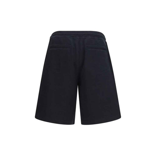Black Cotton Bermuda Shorts