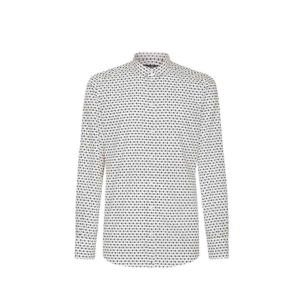 White Cotton Pattern Shirt