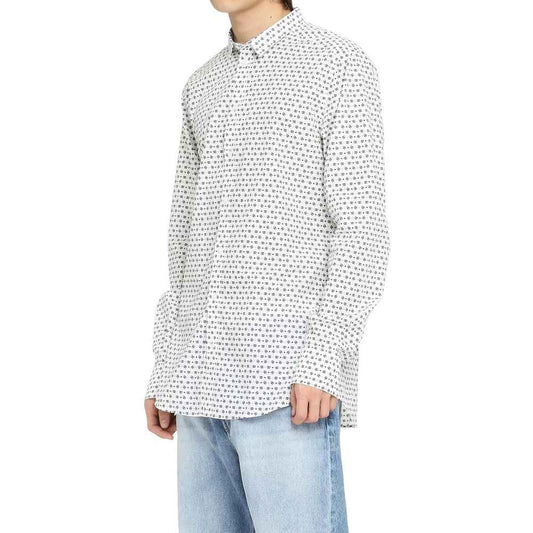 White Cotton Pattern Shirt