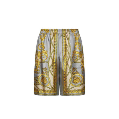 Gray Silk Bermuda Shorts