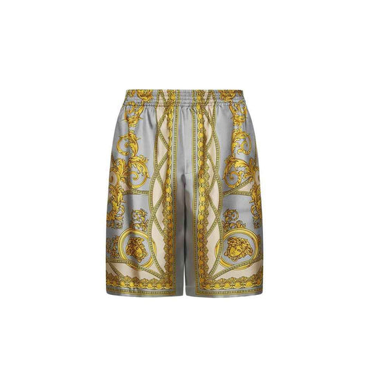 Gray Silk Bermuda Shorts