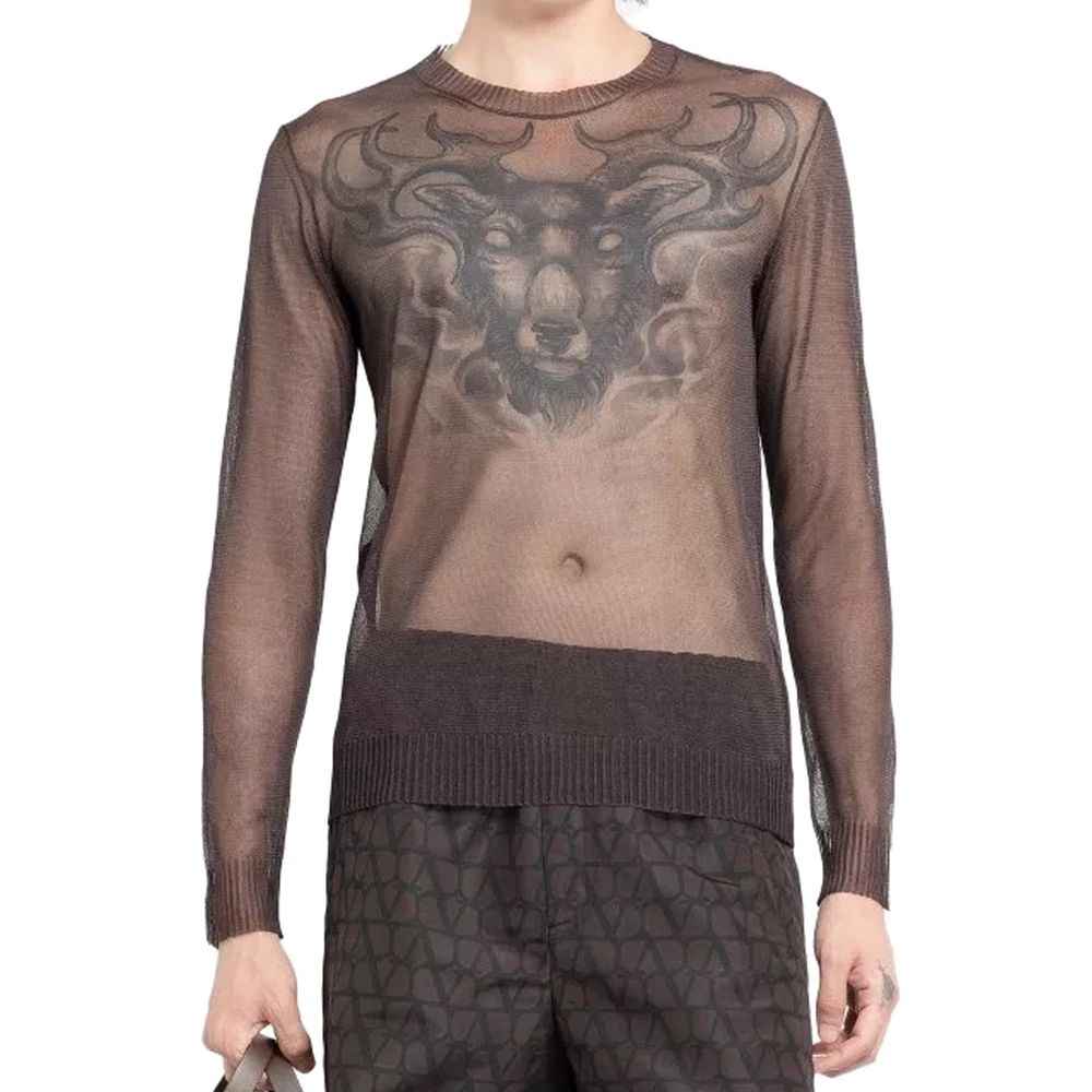 Brown Silk Sweatshirt