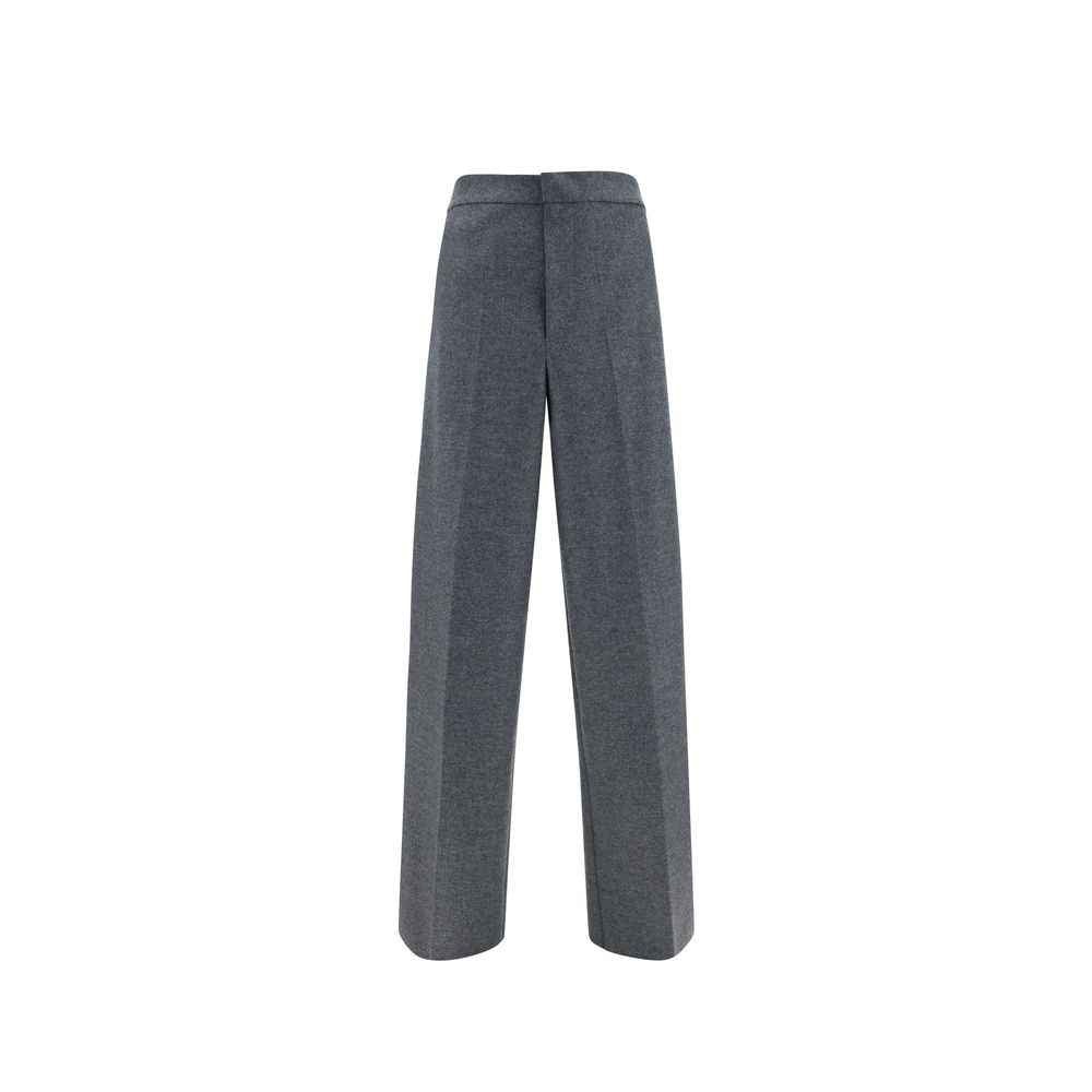 Gray Wool Casual Pants