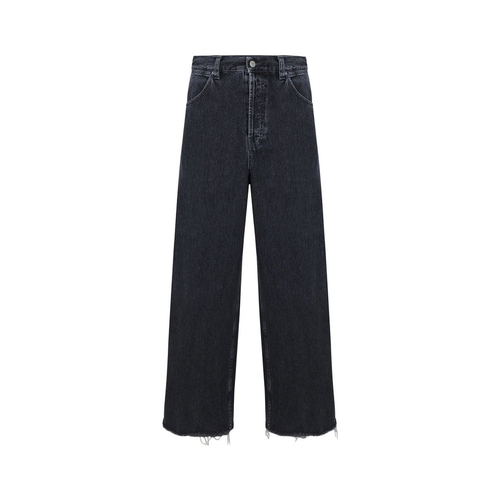 Black Cotton High-Waisted Jean