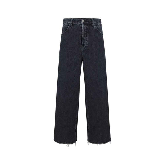 Black Cotton High-Waisted Jean