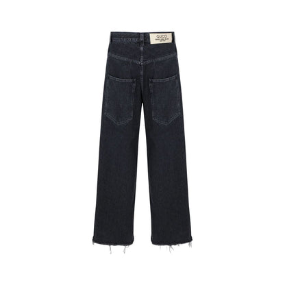 Black Cotton High-Waisted Jean