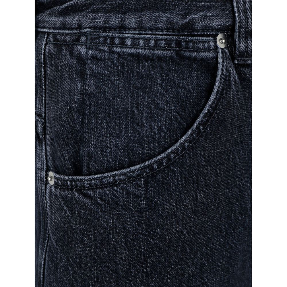 Black Cotton High-Waisted Jean