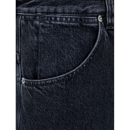 Black Cotton High-Waisted Jean