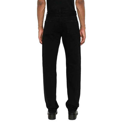 Black Cotton Straight-Leg Jeans