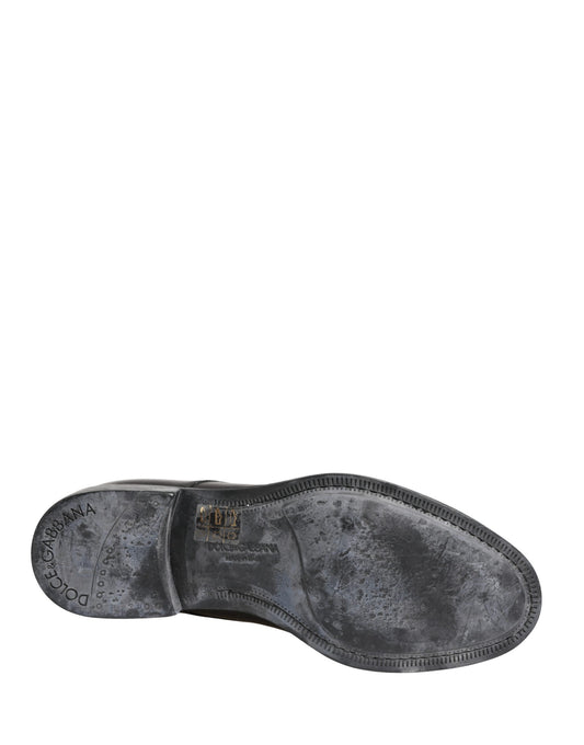 Black Calfskin Leather Derby Men Dress Shoes