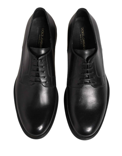 Black Calfskin Leather Derby Men Dress Shoes