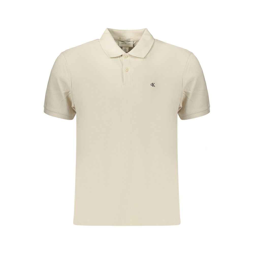 Beige Cotton Mens Polo Shirt