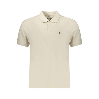 Beige Cotton Mens Polo Shirt