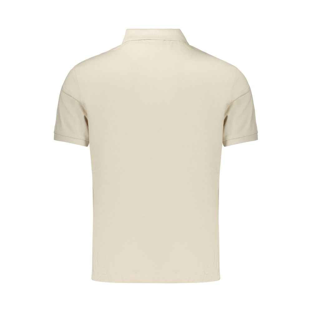 Beige Cotton Mens Polo Shirt