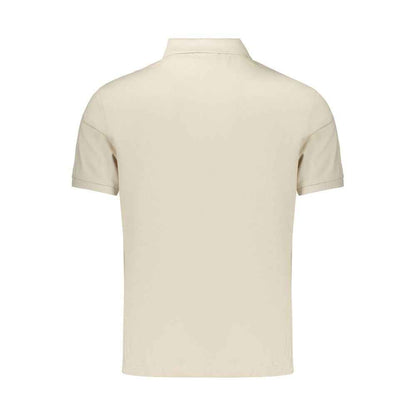 Beige Cotton Mens Polo Shirt