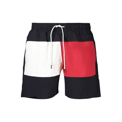 Blue Polyester Men's Swimwear