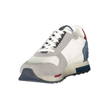 White Polyester Men's Sneaker