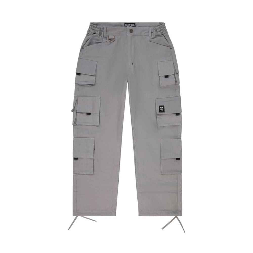 Gray Cotton Cargo Pants