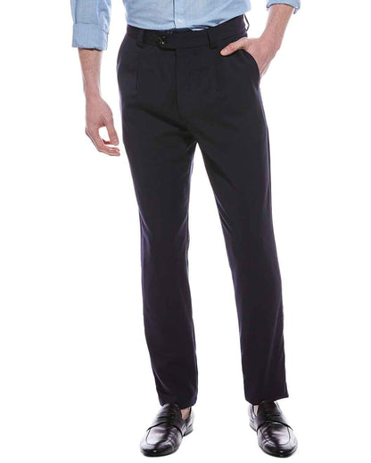 Blue Wool Casual Pants