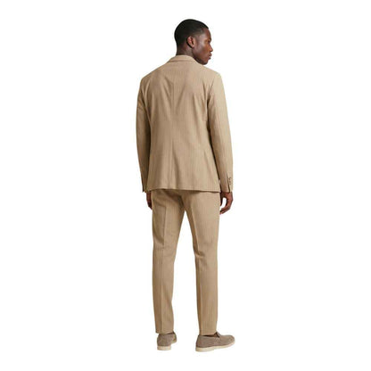 Beige Polyester Two-Piece Suit