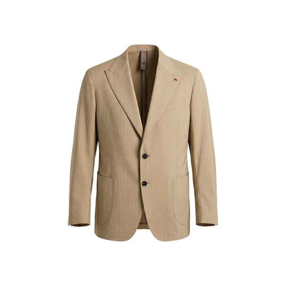 Beige Polyester Two-Piece Suit