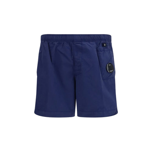 Blue Nylon Shorts