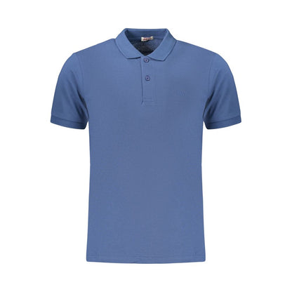 Blue Cotton Men's Polo Shirt
