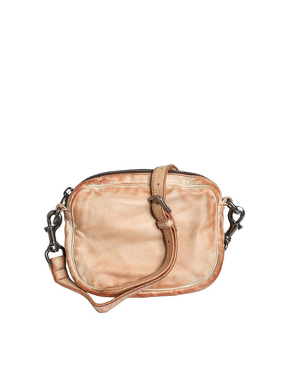 Beige Vintage Leather Logo Plaque Shoulder Borse Men Bag