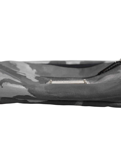 Black Nylon Brass Plate Camouflage Waist Fanny Pack Bag