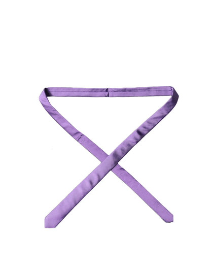 Purple Solid 100% Silk Adjustable Men Tied Necktie Tie