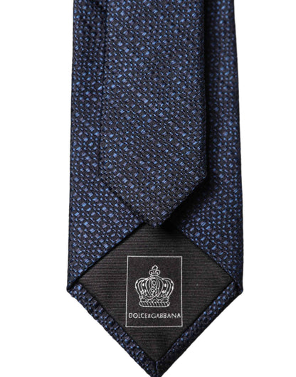 Navy Blue Textured Silk Adjustable Men Tied Necktie Tie