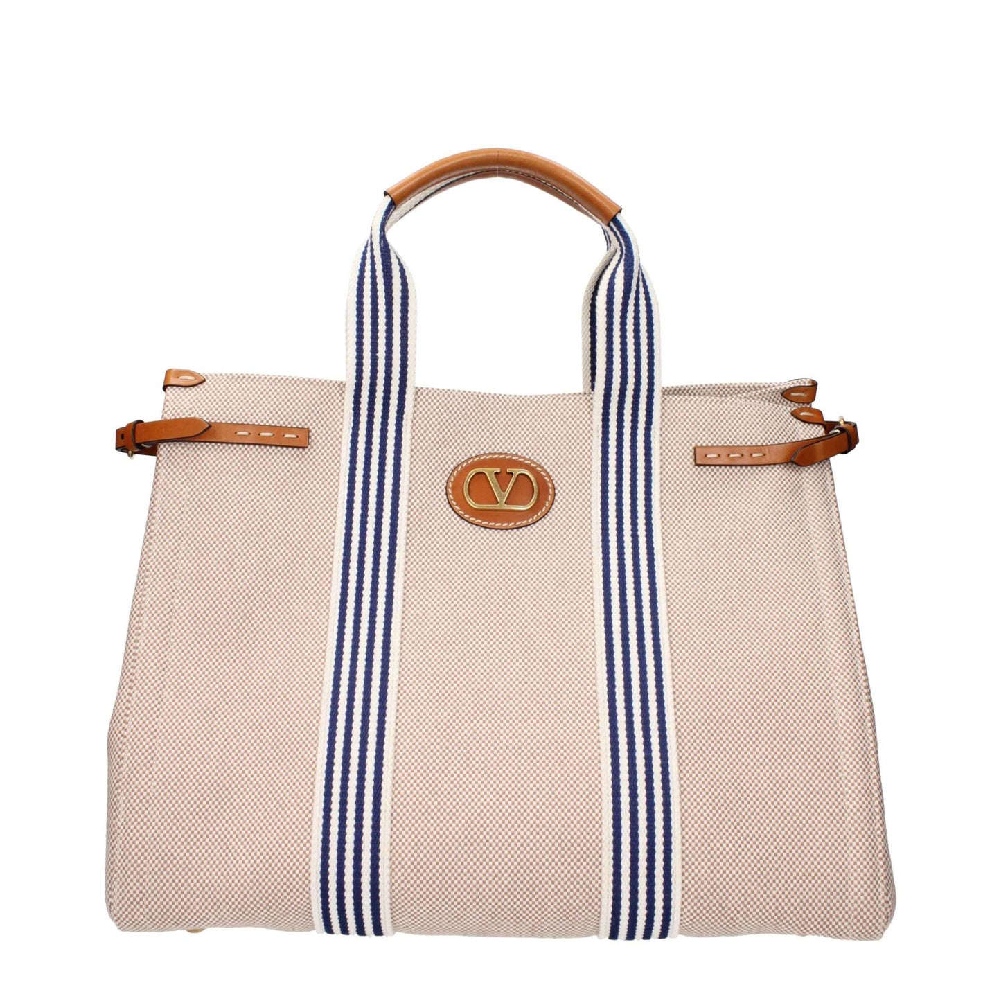Beige Fabric Handbag