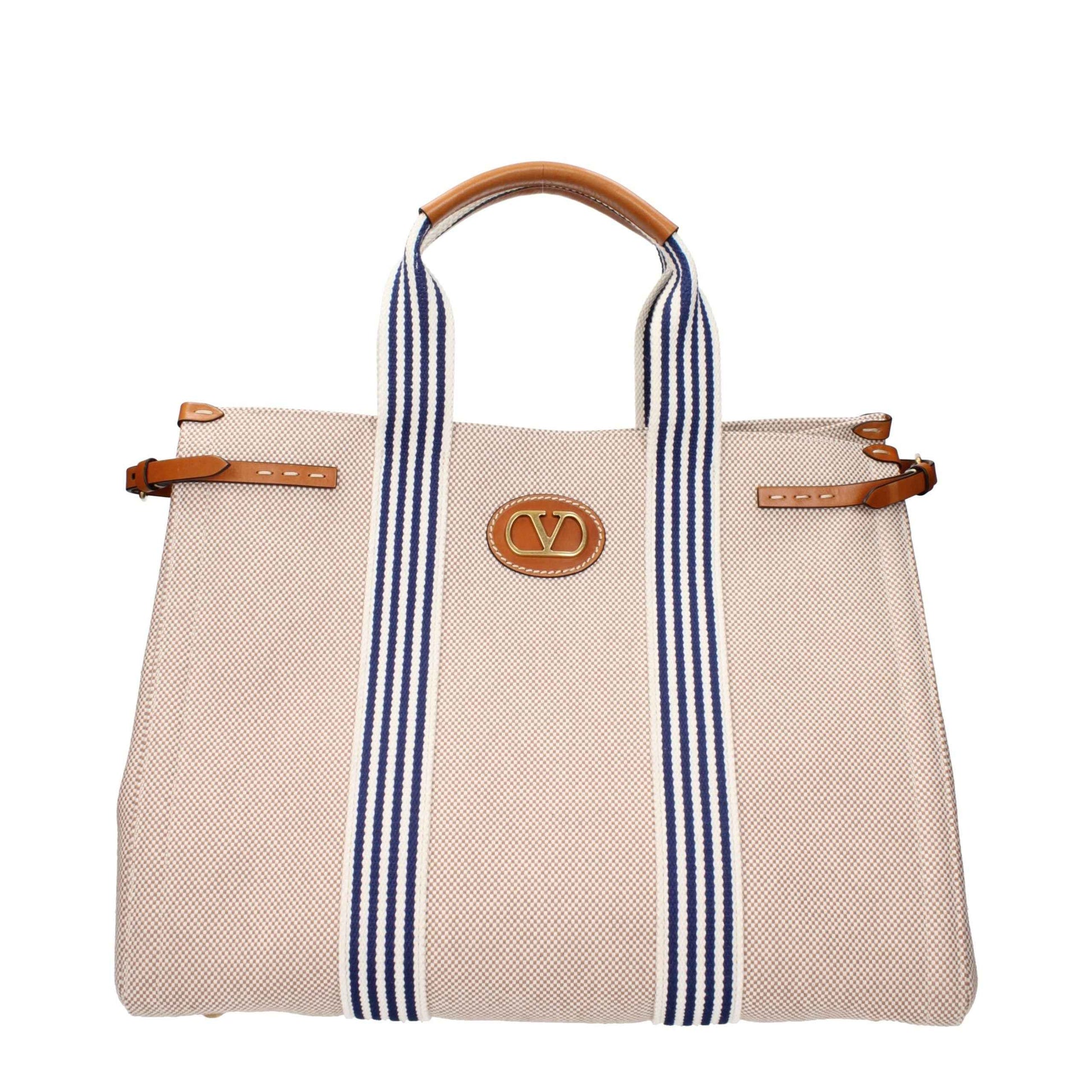 Beige Fabric Handbag