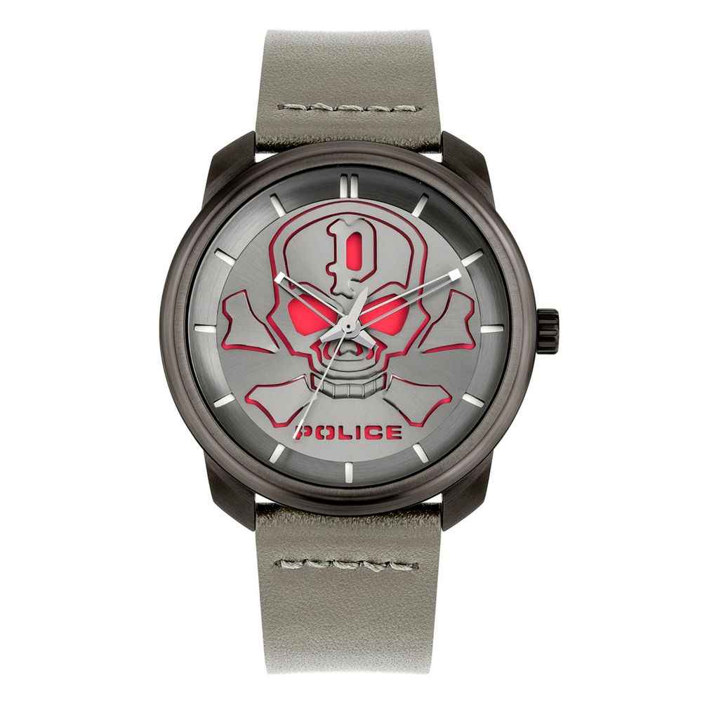 Gray Leather Dress Watch