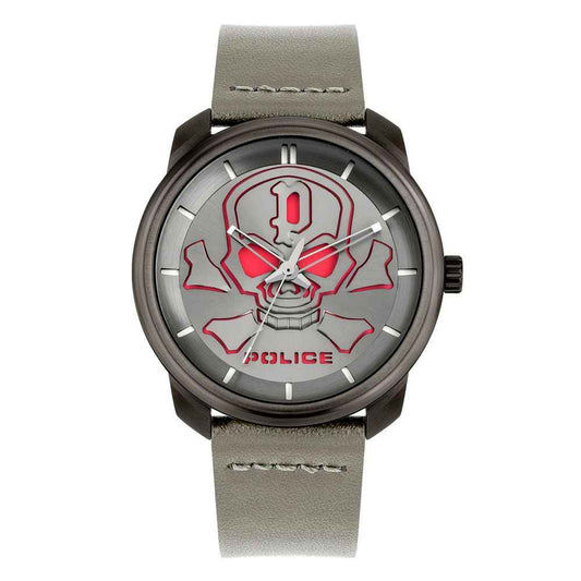 Gray Leather Dress Watch