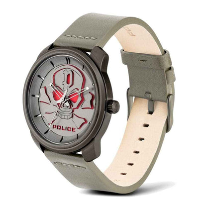 Gray Leather Dress Watch