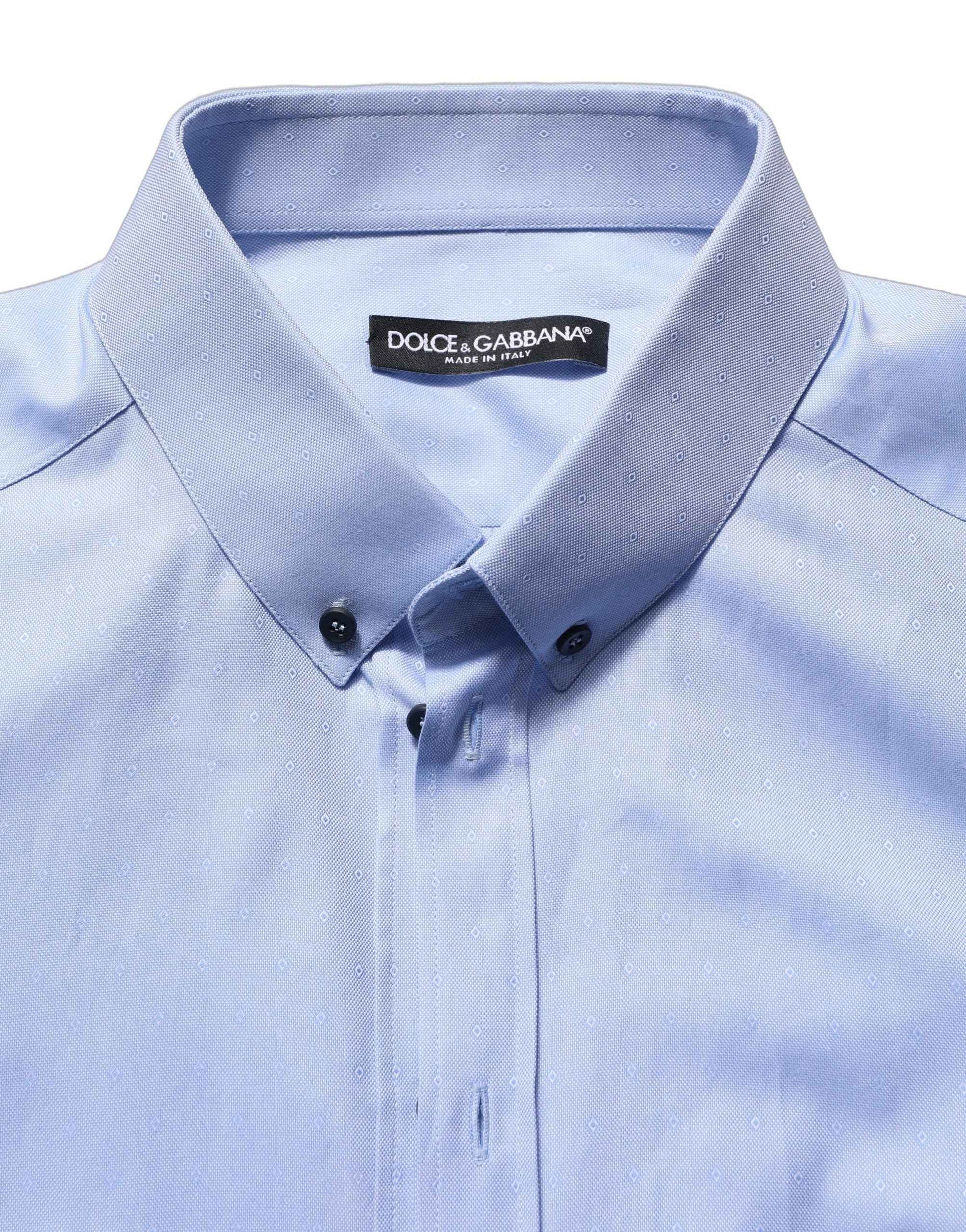 Light Blue Cotton Dress Formal Men Shirt