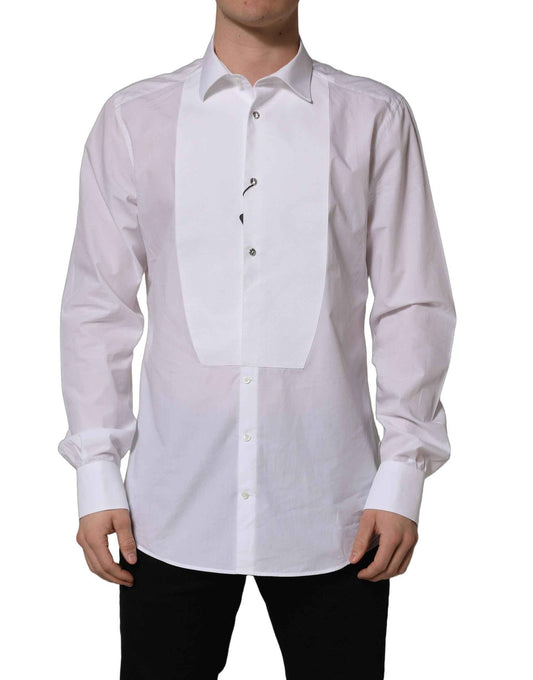 White Bib Cotton Poplin Dress Formal Shirt