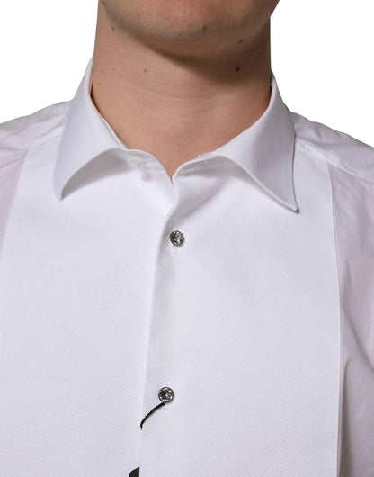 White Bib Cotton Poplin Dress Formal Shirt