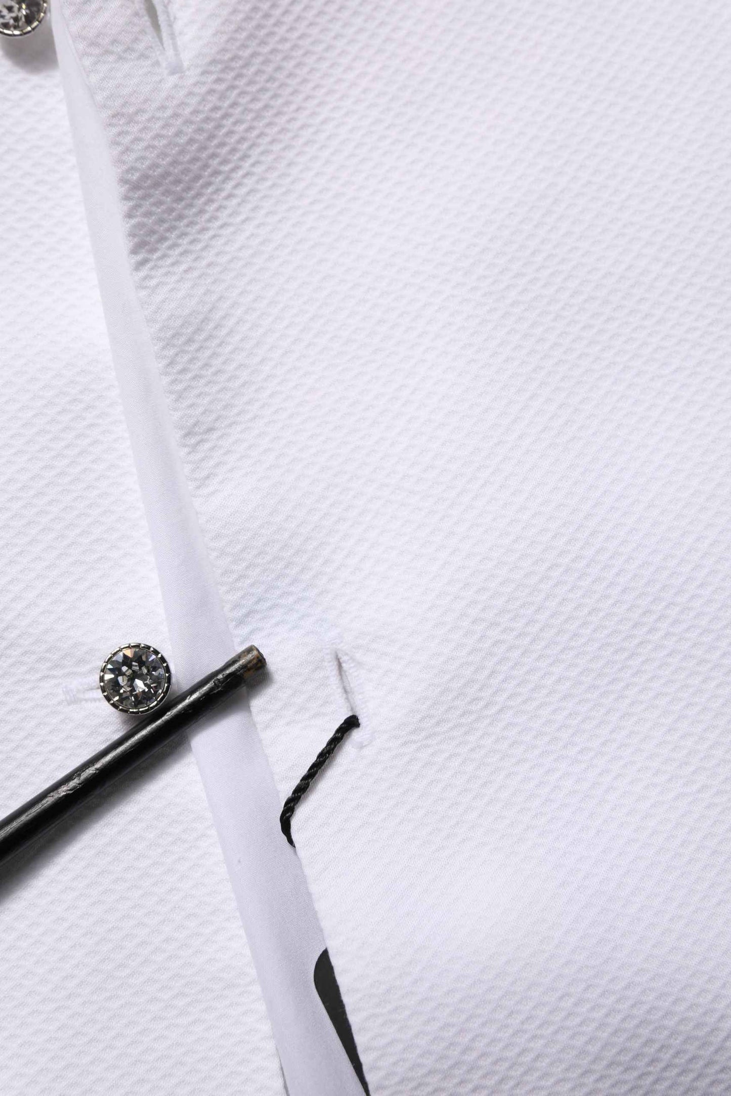 White Bib Cotton Poplin Dress Formal Shirt