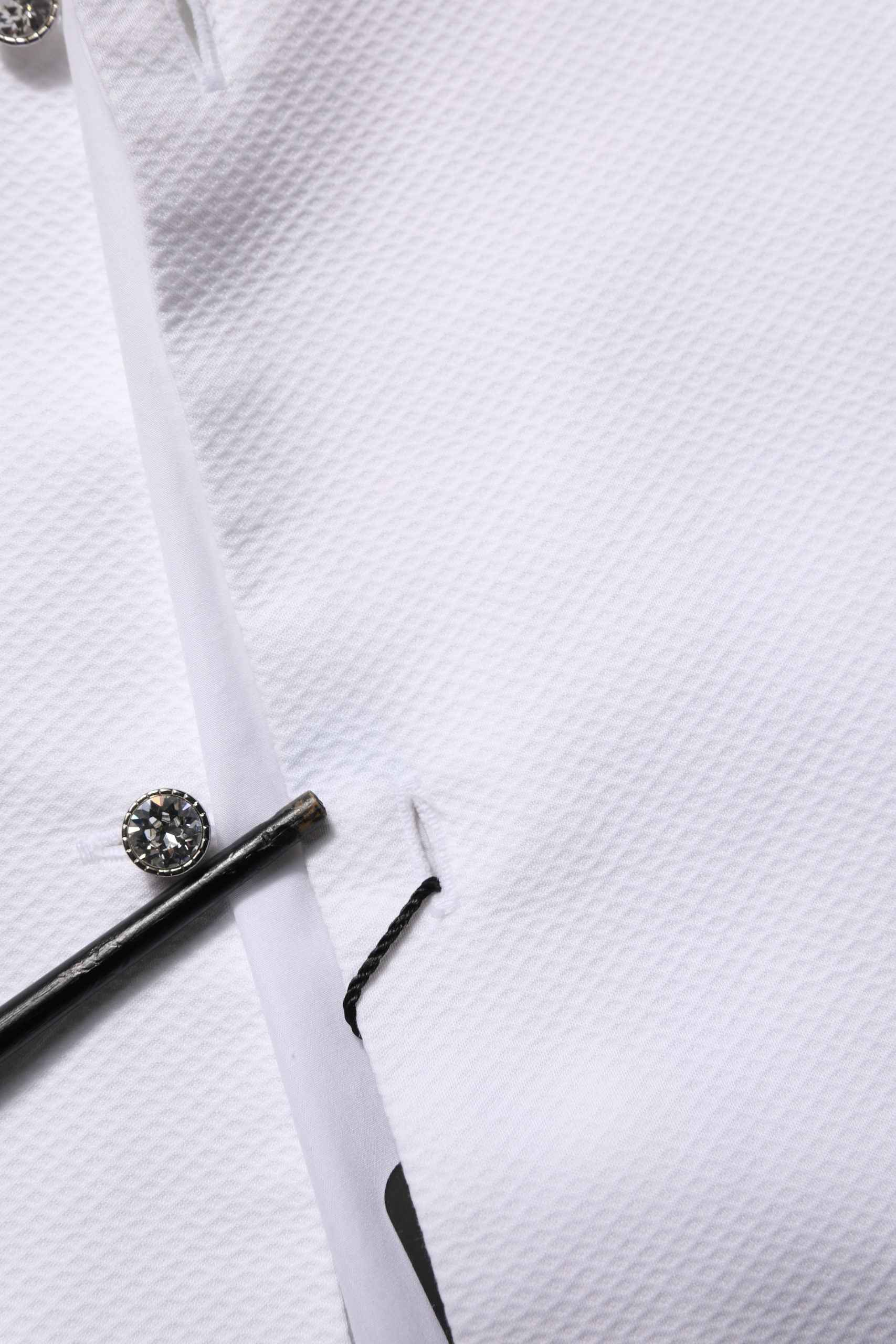 White Bib Cotton Poplin Dress Formal Shirt