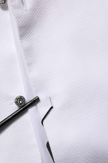 White Bib Cotton Poplin Dress Formal Shirt